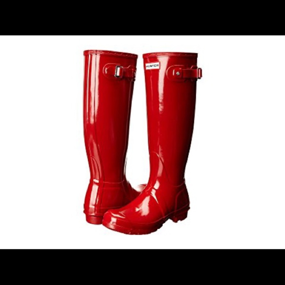 Red Hunter Original Tall Gloss Rain Boots size 10